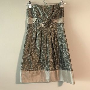 Silver & Gray BCBGMaxAzria Dress w/ Folded Detail